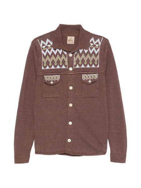  Rakki Coleman Embroidered Cardigan - Brown 