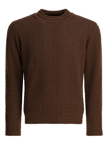  Rakki Notre Dame Textured Knitted Sweater - Brown 