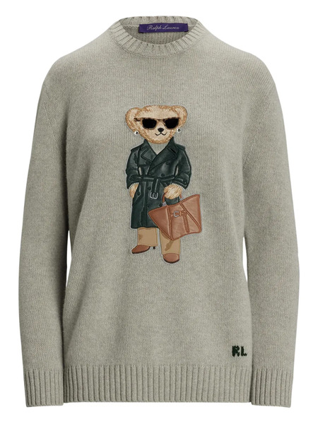  Ralph Lauren Collection Bear-motif Knitted Sweater - Grey 