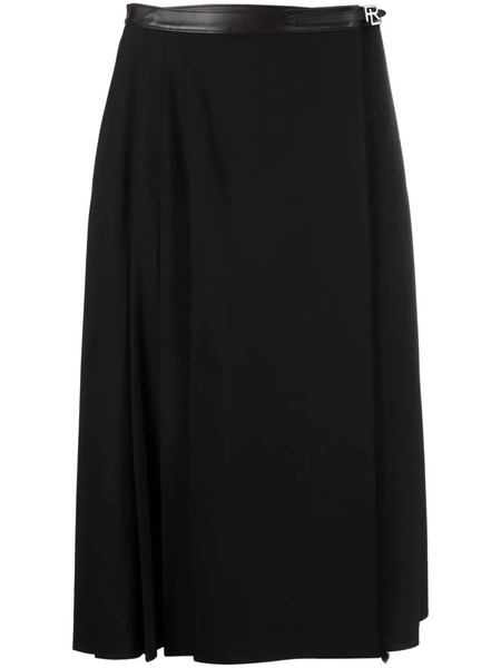  Ralph Lauren Collection Belted Pleated Skirt - Black 