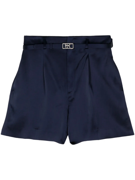  Ralph Lauren Collection Belted Satin Shorts - Blue 