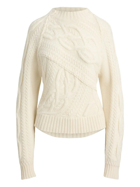  Ralph Lauren Collection Cable-knit Crew-neck Sweater - Neutrals 