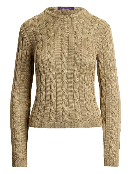 Ralph Lauren Collection Cable-knit Crew-neck Sweater - Neutrals 