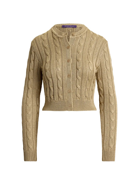  Ralph Lauren Collection Cable-knit Cropped Cardigan - Neutrals 