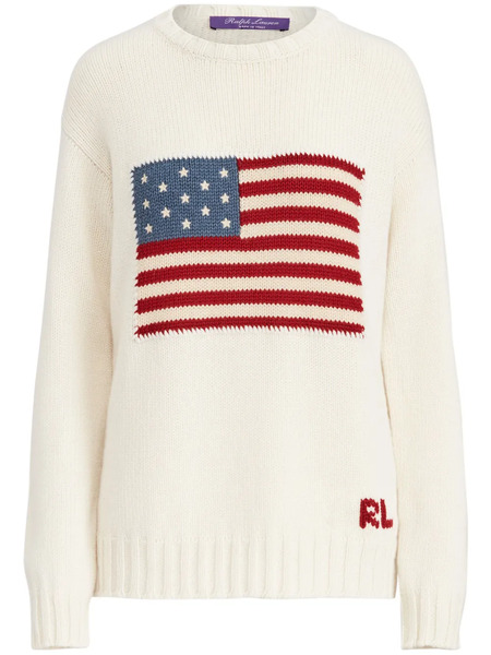 Ralph Lauren Collection Flag Cashmere Sweater - White 