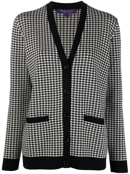  Ralph Lauren Collection Houndstooth Single-breasted Cardigan - White 