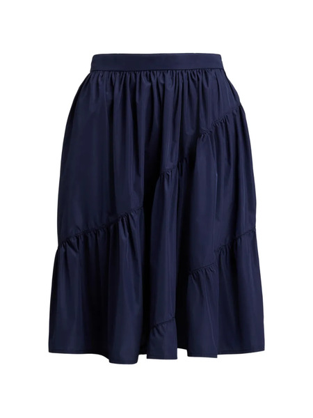  Ralph Lauren Collection Kyle Diagonal-seam Shirred Midi Skirt - Blue 
