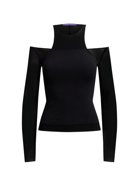  Ralph Lauren Collection Maxine Layered Racerback Top - Black 