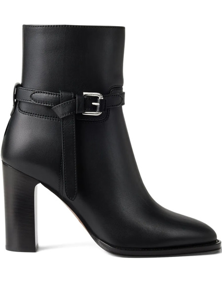  Ralph Lauren Collection 90mm Donnely Buckle-strap Block-heel Boots - Black 