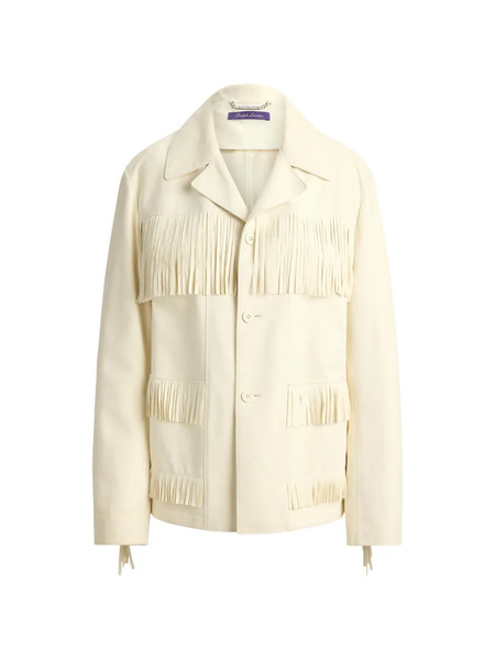  Ralph Lauren Collection Perce Fringe-trim Suede Jacket - Neutrals 