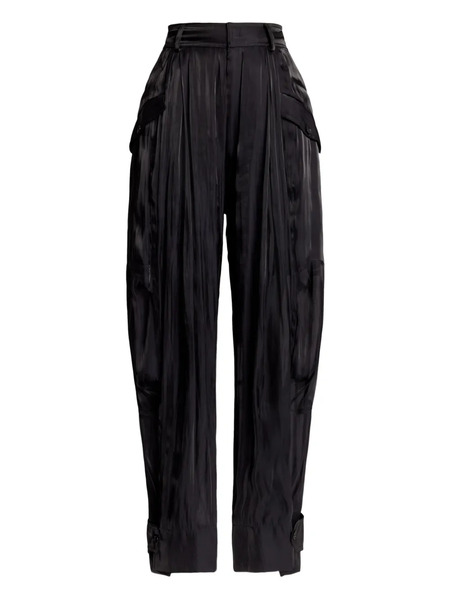  Ralph Lauren Collection Sonya Buttoned High-rise Trousers - Black 