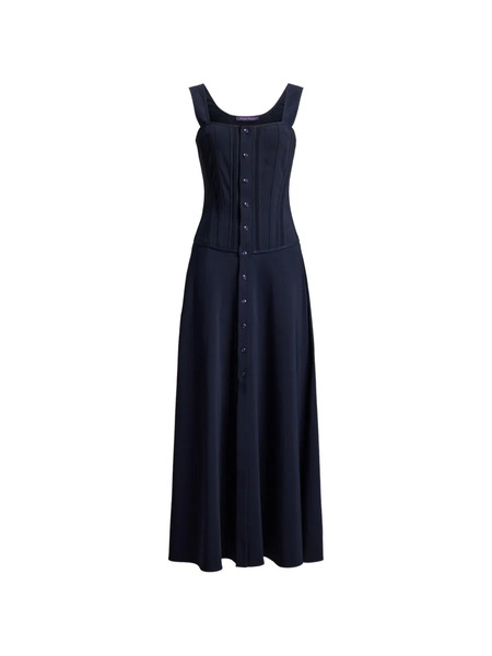  Ralph Lauren Collection Sophee Button A-line Dress - Blue 