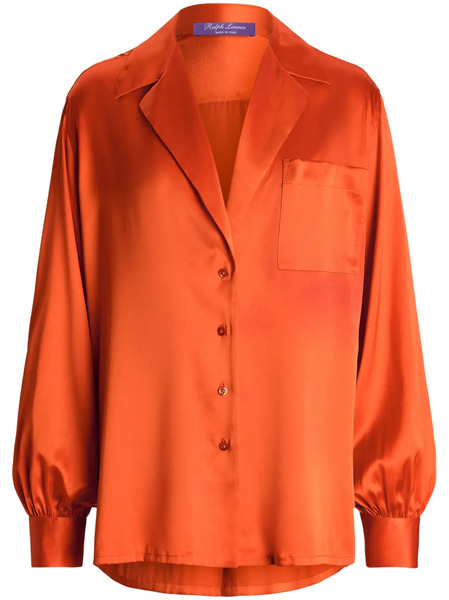 Ralph Lauren Collection Stretch-silk Long-sleeve Shirt - Orange 