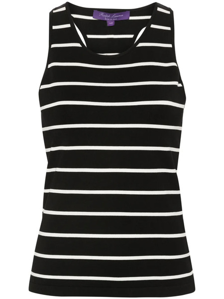  Ralph Lauren Collection Striped Knitted Top - Black 