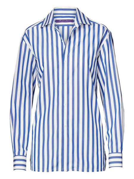  Ralph Lauren Collection Striped Long Sleeve Shirt - White 