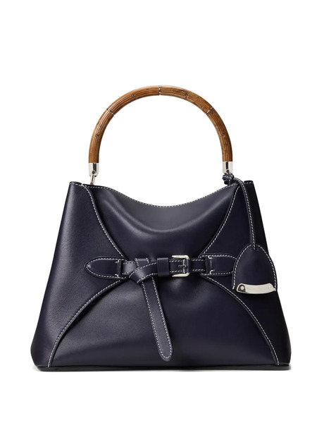  Ralph Lauren Collection The Ralph Wood-handle Leather Tote Bag - Blue 