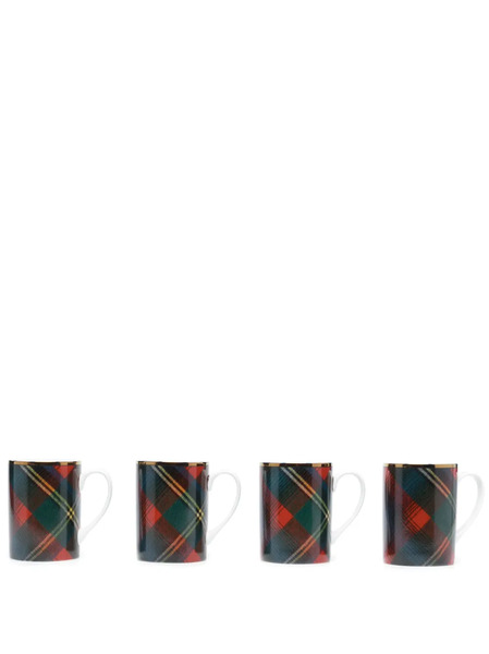  Ralph Lauren Home Alexander Plaid Mugs (set Of Four) - Blue 