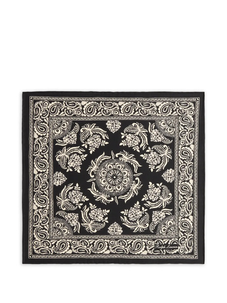  Ralph Lauren Purple Label Paisley-print Silk Pocket Square - Black 