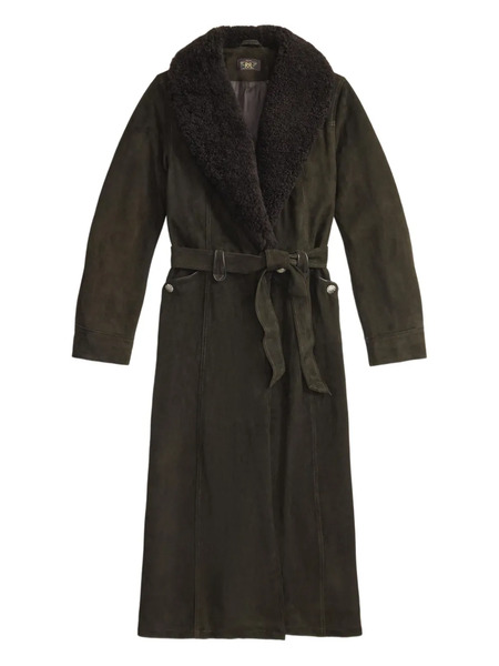  Ralph Lauren Rrl Belted Suede Coat - Brown 