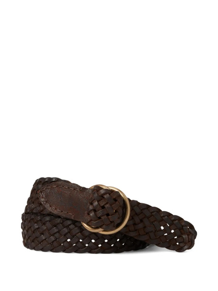  Ralph Lauren Rrl Braided Double-ring Leather Belt - Brown 
