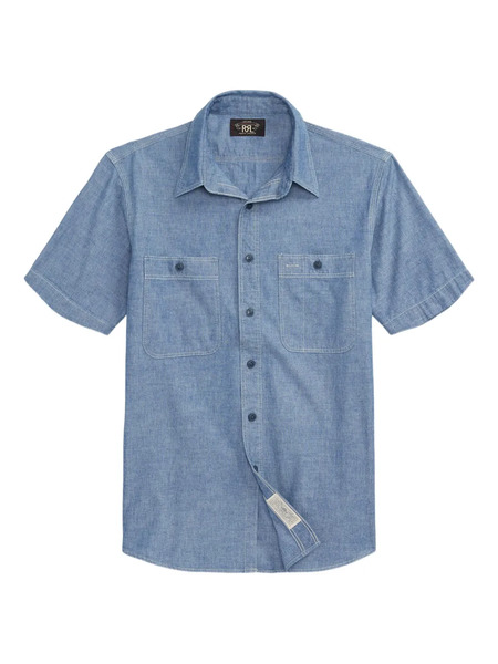  Ralph Lauren Rrl Button-up Chambray Shirt - Blue 