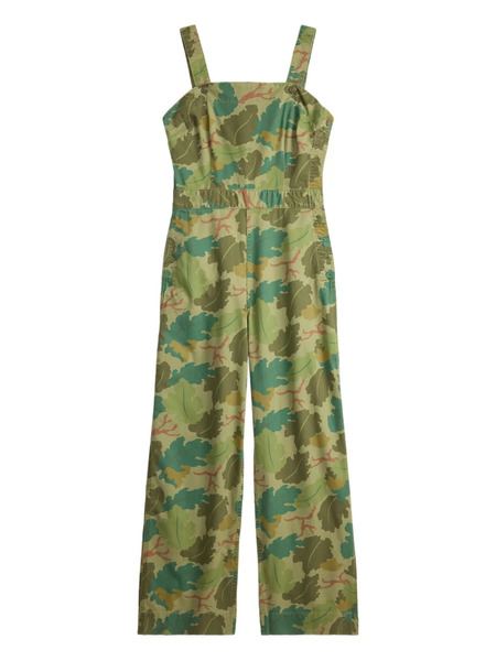  Ralph Lauren Rrl Buttoned Camouflage Jumpsuit - Green 