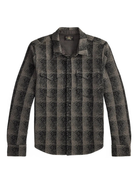  Ralph Lauren Rrl Checked Wool Overshirt - Black 