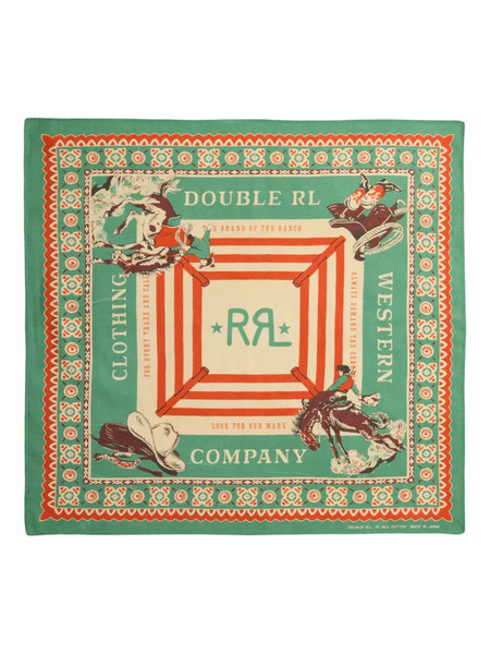  Ralph Lauren Rrl Equestrian-print Cotton Handkerchief - Green 