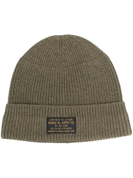  Ralph Lauren Rrl Logo Patch Beanie Hat - Green 