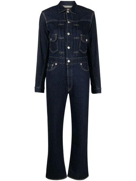  Ralph Lauren Rrl Long-sleeved Denim Jumpsuit - Blue 
