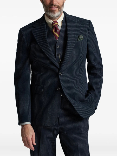  Ralph Lauren Rrl Pinstripe-pattern Single-breasted Blazer - Blue 