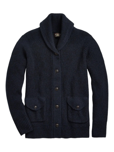  Ralph Lauren Rrl Shawl-collar Buttoned Cardigan - Blue 