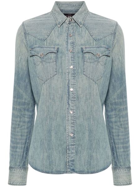  Ralph Lauren Rrl Western-style Denim Shirt - Blue 