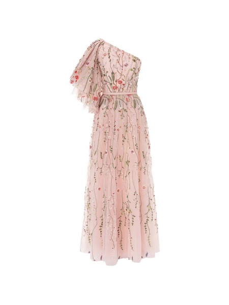  Rami Al Ali Beaded One-shoulder Gown Maxi Dress - Pink 