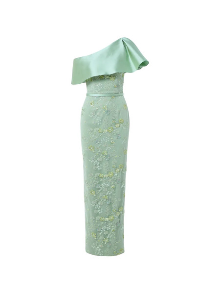  Rami Al Ali Floral Beaded Off-shoulder Maxi Dress - Green 