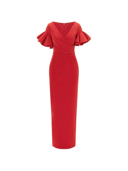  Rami Al Ali Overlap Ruffled Maxi Dress - Red 