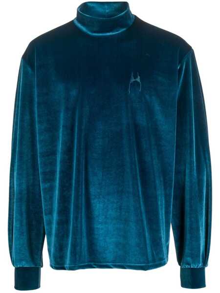  Random Identities High-neck Velvet Jumper - Blue 
