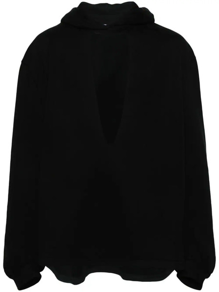  Random Identities Plunge-v Cotton Hoodie - Black 