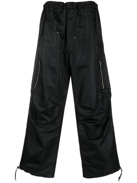  Random Identities Satin-finish Straight Trousers - Black 