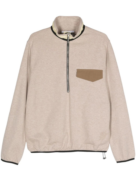  Ranra Mélange Half-zip Sweatshirt - Neutrals 
