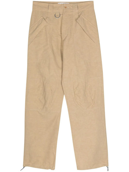  Ranra Slub-texture Straight Trousers - Neutrals 