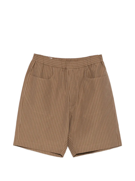  Ranra Striped Pocket Shorts - Brown 