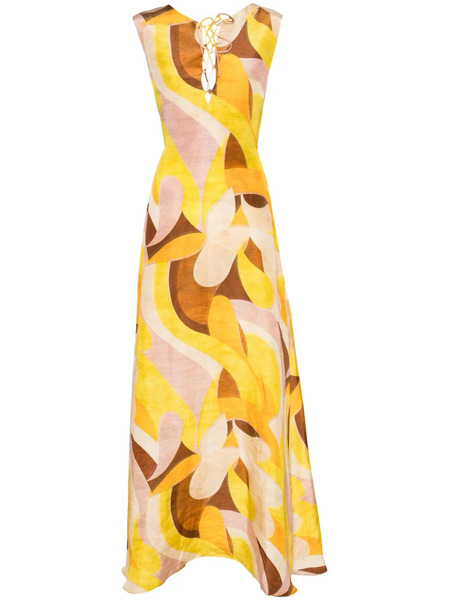  Raquel Diniz Daisy Abstract-pattern Dress - Yellow 