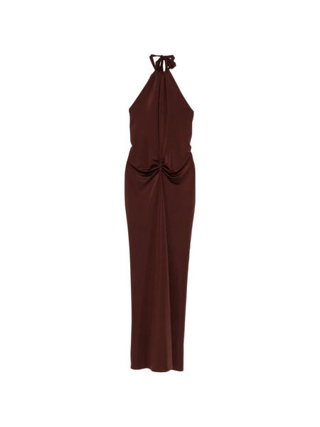  Raquel Diniz Gathered Halter Dress - Brown 