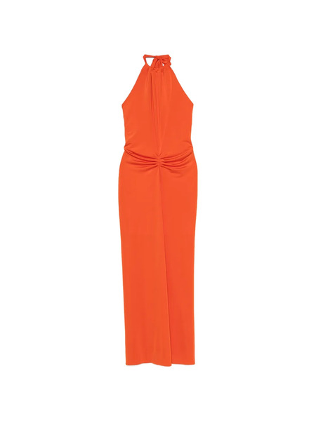  Raquel Diniz Halter Gathered Dress - Orange 