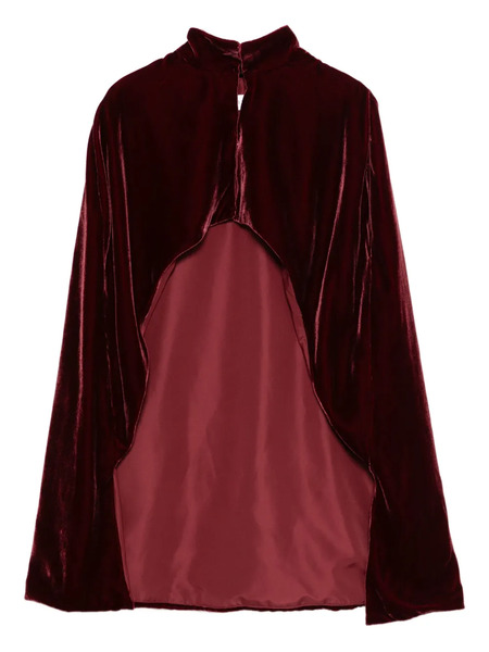  Raquel Diniz High-neck Velvet Cape - Red 