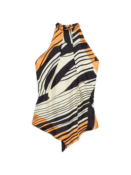  Raquel Diniz Lea Halterneck Striped Top - Black 