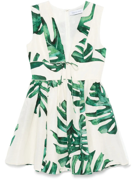  Raquel Diniz Leaf-print Dress - White 