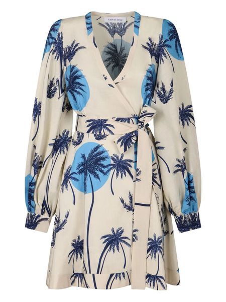  Raquel Diniz Printed Wrap Dress - White 