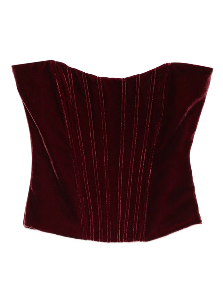  Raquel Diniz Velvet Boned Top - Red 
